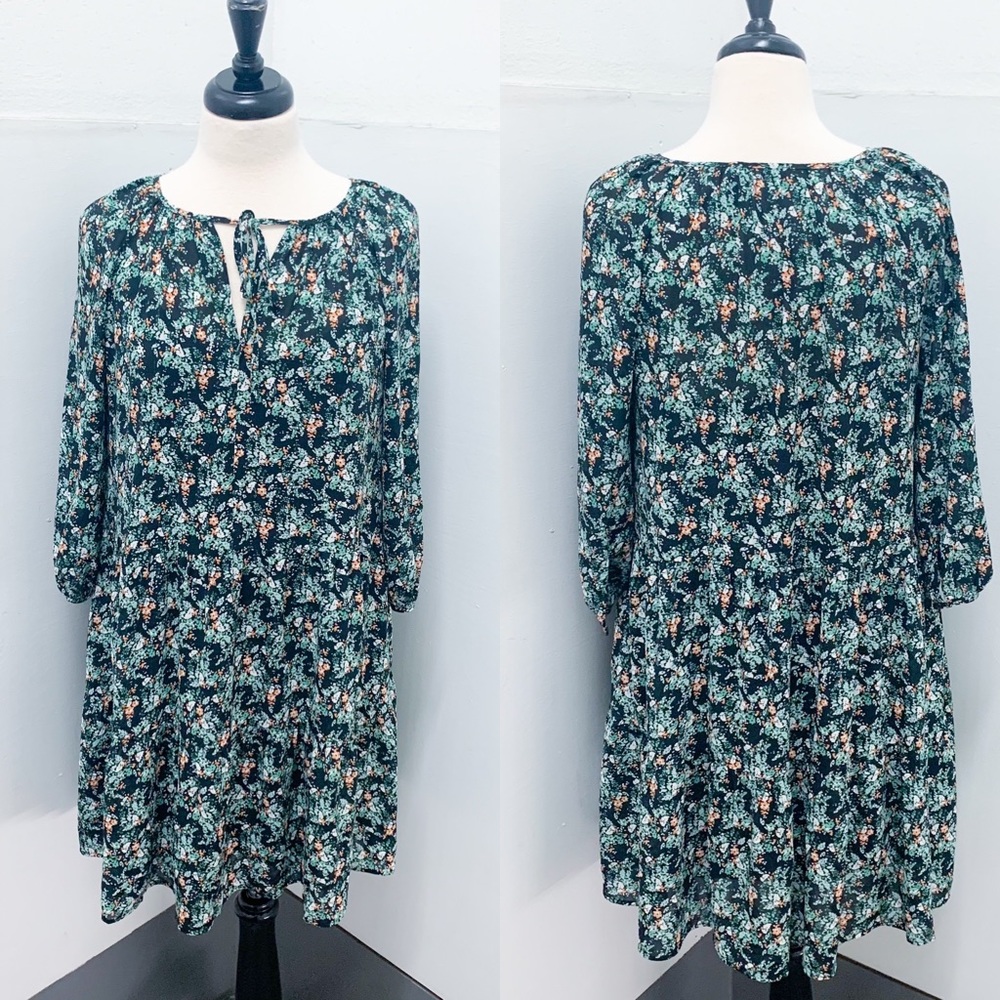 Banana Republic Floral Tiered Swing Dress Petite S